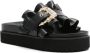 Versace Jeans Couture logo-buckle ruffled slides Black - Thumbnail 2