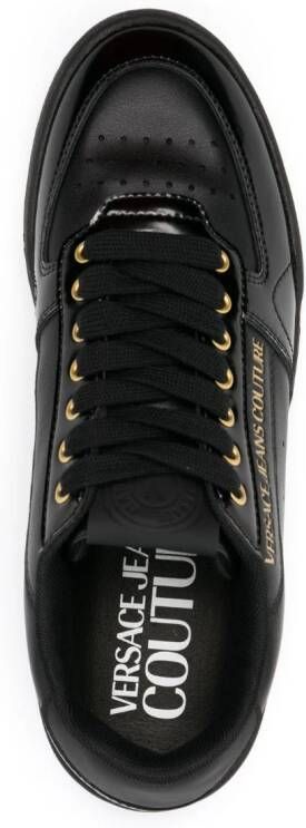 Versace Jeans Couture logo-debossed leather sneakers Black