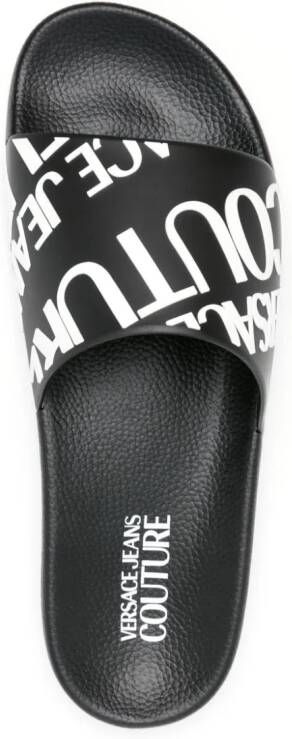 Versace Jeans Couture logo-embossed moulded-footbed slides Black