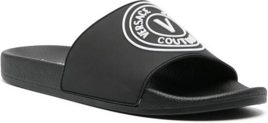 Versace Jeans Couture logo-embossed slip-on slides Black