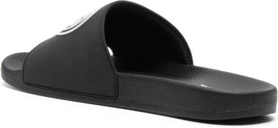 Versace Jeans Couture logo-embossed slip-on slides Black