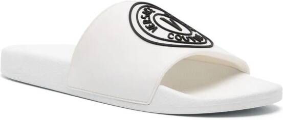 Versace Jeans Couture logo-embossed slip-on slides White