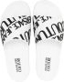 Versace Jeans Couture logo-embroidered slides White - Thumbnail 4