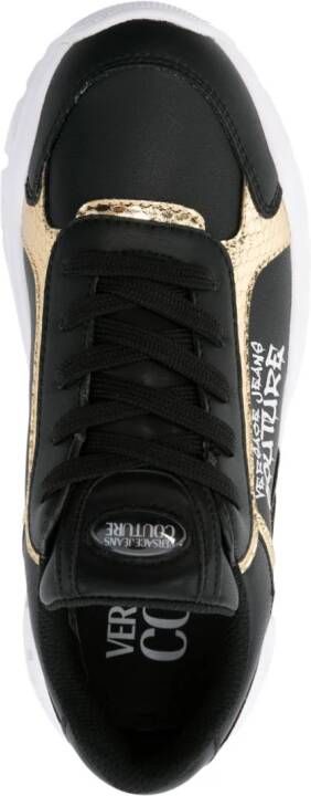 Versace Jeans Couture logo graffiti-print panelled sneakers Black