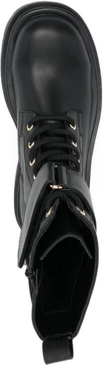 Versace Jeans Couture logo-lettering combat boots Black