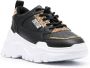 Versace Jeans Couture logo-patch glitter-detailing sneakers Black - Thumbnail 2