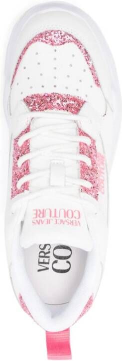 Versace Jeans Couture logo-patch glitter-detailing sneakers White
