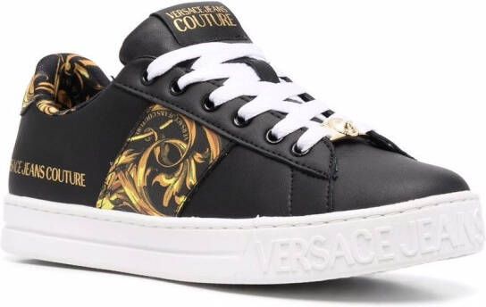 Versace Jeans Couture logo-patch lace-up sneakers Black