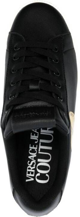 Versace Jeans Couture logo-patch round-toe sneakers Black