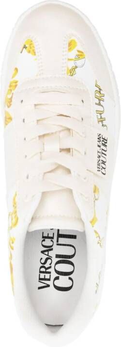 Versace Jeans Couture logo-patch round-toe sneakers White