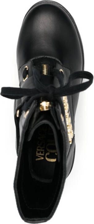 Versace Jeans Couture logo-plaque lace-up boots Black