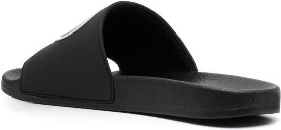 Versace Jeans Couture logo-print flat slides Black