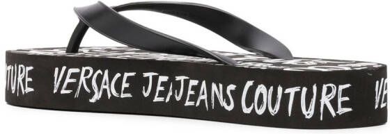 Versace Jeans Couture logo-print flip flops Black