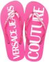 Versace Jeans Couture logo-print glitter flip flops Pink - Thumbnail 4