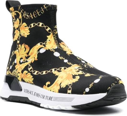 Versace Jeans Couture logo-print hi-top sneakers Black