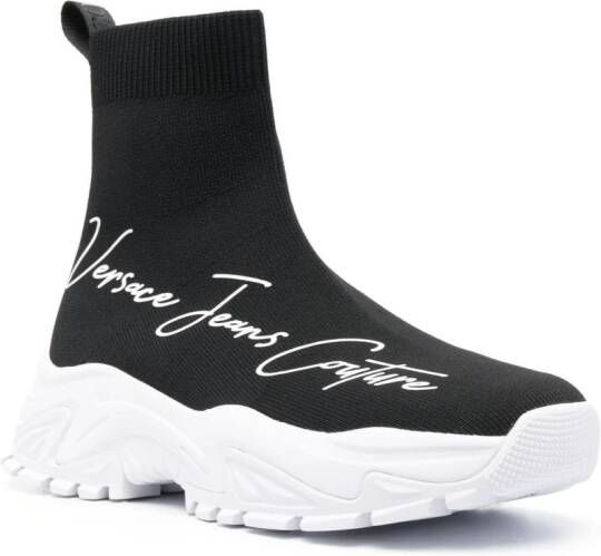 Versace Jeans Couture logo-print high-top sneakers Black