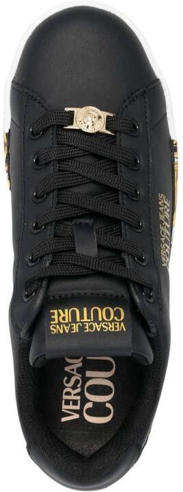 Versace Jeans Couture logo-print leather sneakers Black