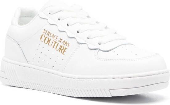 Versace Jeans Couture logo-print leather sneakers White