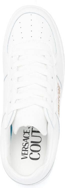 Versace Jeans Couture logo-print leather sneakers White