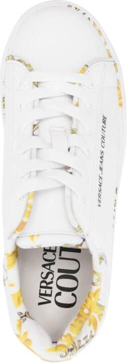 Versace Jeans Couture logo-print leather sneakers White