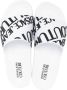 Versace Jeans Couture logo-print pool sliders White - Thumbnail 4