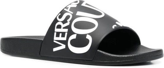 Versace Jeans Couture logo-print pool slides Black