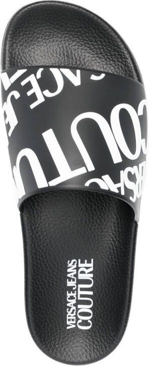 Versace Jeans Couture logo-print pool slides Black