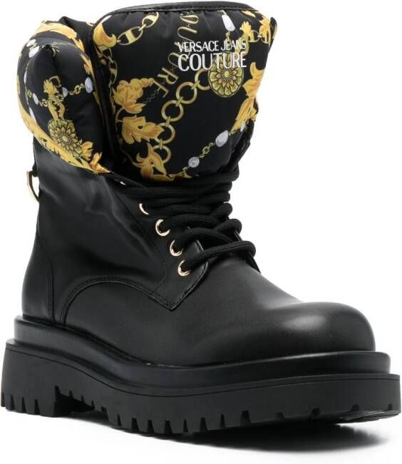 Versace Jeans Couture logo-print round-toe boots Black