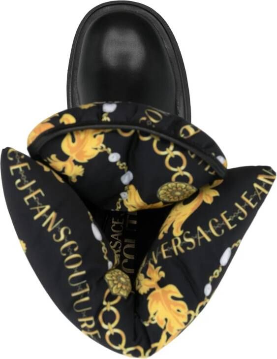Versace Jeans Couture logo-print round-toe boots Black
