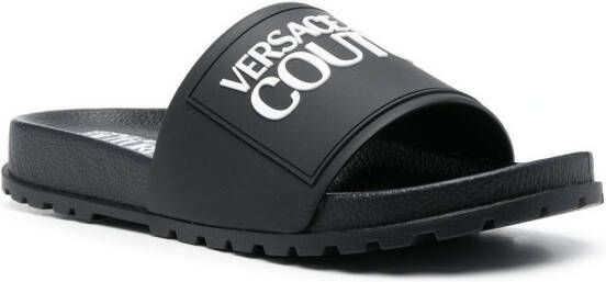 Versace Jeans Couture logo-print slides Black