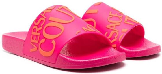 Versace Jeans Couture logo-print slides Pink