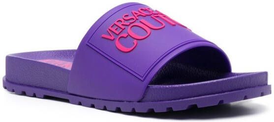 Versace Jeans Couture logo-print slides Purple