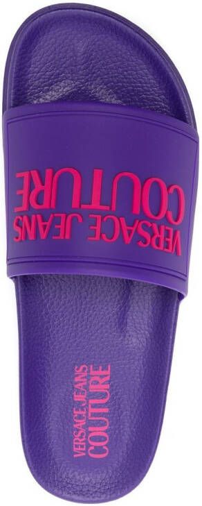 Versace Jeans Couture logo-print slides Purple