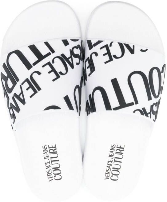 Versace Jeans Couture logo-print slides White