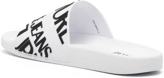 Versace Jeans Couture logo-print slip-on slides White