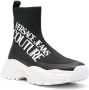 Versace Jeans Couture logo-print sock-style sneakers Black - Thumbnail 2