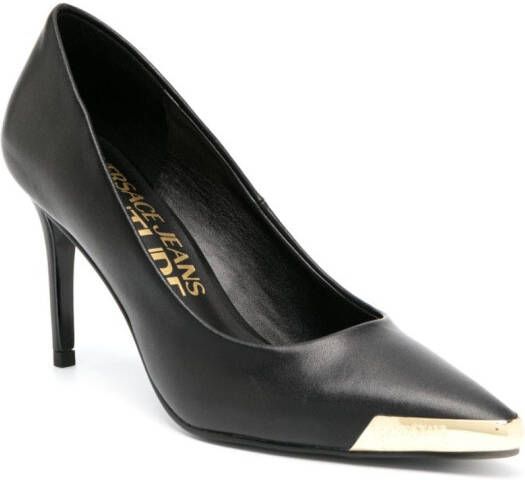 Versace Jeans Couture metal-toe 85mm leather pumps Black