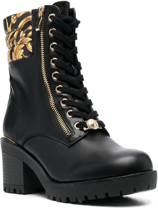 Versace Jeans Couture Mia Garland-print 70mm ankle boots Black