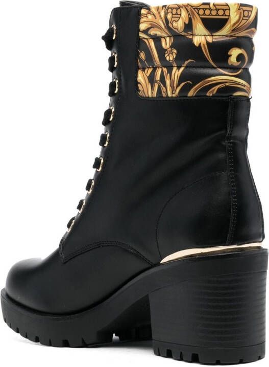 Versace Jeans Couture Mia Garland-print 70mm ankle boots Black