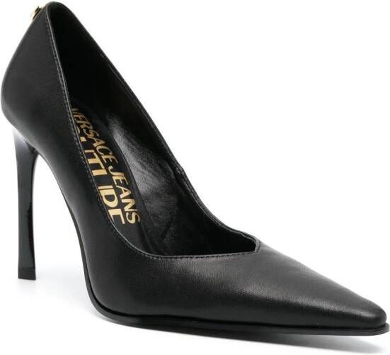 Versace Jeans Couture pointed-toe 100mm leather pumps Black