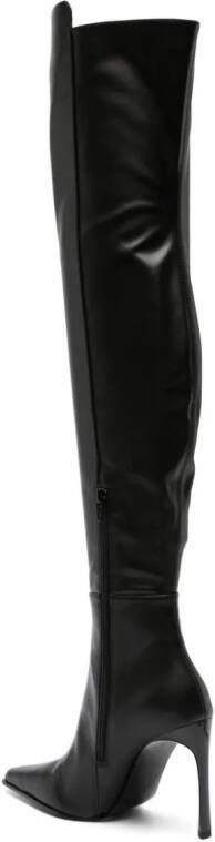 Versace Jeans Couture pointed-toe faux-leather knee boots Black