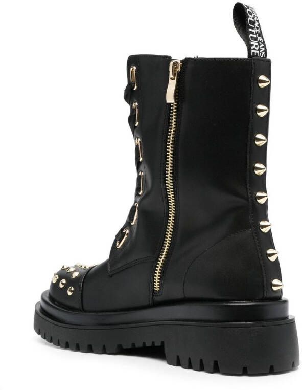 Versace Jeans Couture rockstud-embellished ankle boots Black