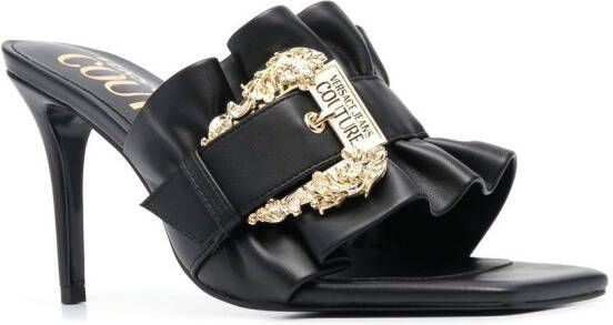 Versace Jeans Couture ruffle buckle-detail 95mm sandals Black