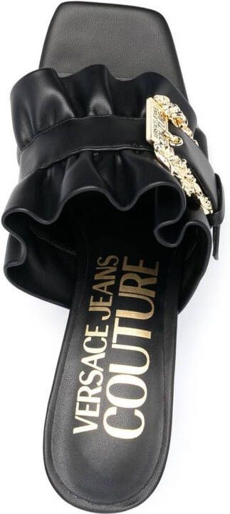 Versace Jeans Couture ruffle buckle-detail 95mm sandals Black
