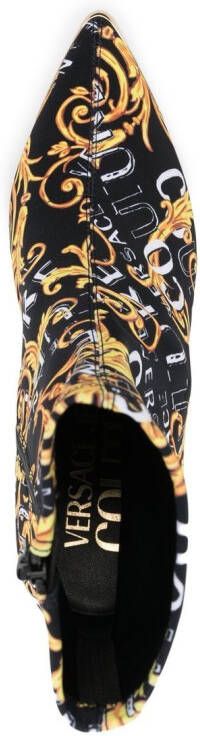 Versace Jeans Couture Scarlett 85mm Logo Brush Couture-print boots Black