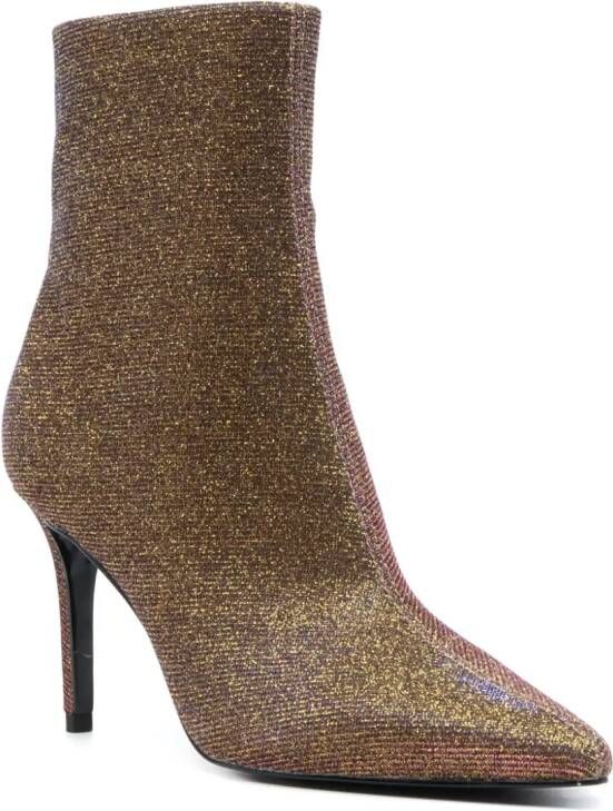 Versace Jeans Couture Scarlett 90mm metallic ankle boots Gold