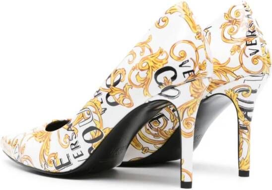 Versace Jeans Couture Scarlett Barocco-print pumps White