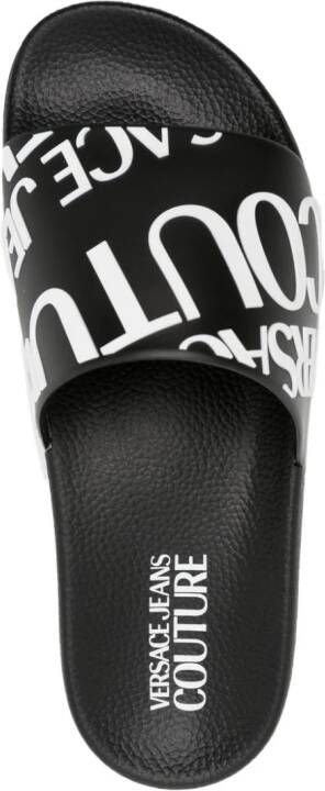 Versace Jeans Couture Shelly logo-embossed slides Black