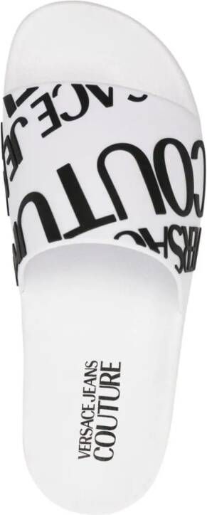 Versace Jeans Couture Shelly logo-embossed slides White