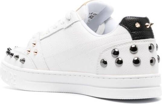 Versace Jeans Couture spiked stud-design leather sneakers White
